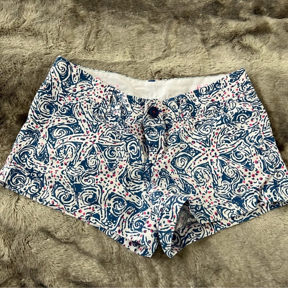 Lilly Pulitzer Blue and White Bermuda Shorts